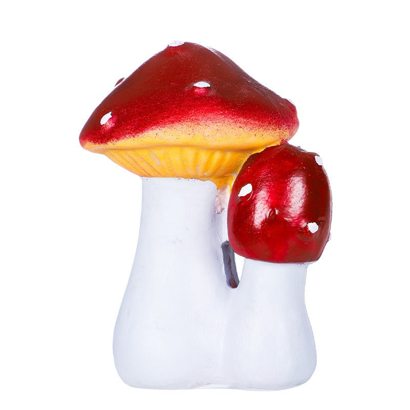 Red Artificial Mushroom Garden Ornament for Outdoor Patio, Lawn, Planter and Fairy Garden Decor
