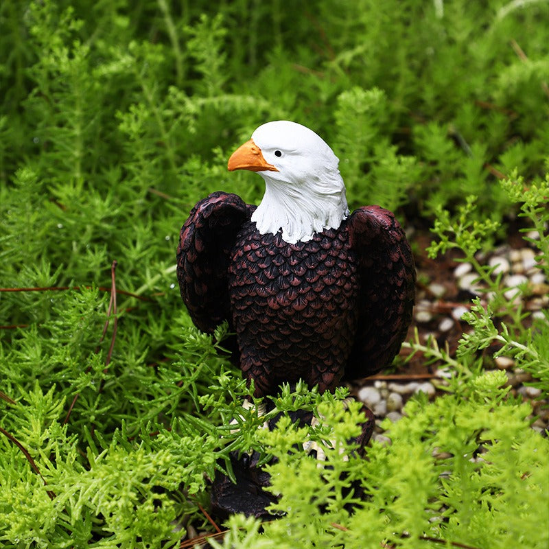 Bald Eagle Garden Statue Resin Eagle Figurine for Outdoor Patio, Lawn, Yard and Planter Decor